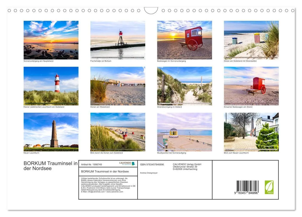 Bild: 9783457846896 | BORKUM Trauminsel in der Nordsee (Wandkalender 2026 DIN A3 quer),...