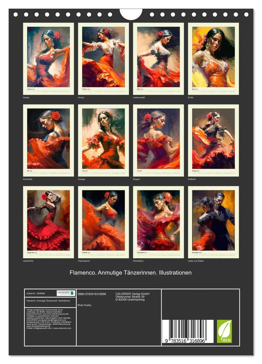 Bild: 9783516316896 | Flamenco. Anmutige Tänzerinnen. Illustrationen (Wandkalender 2026...