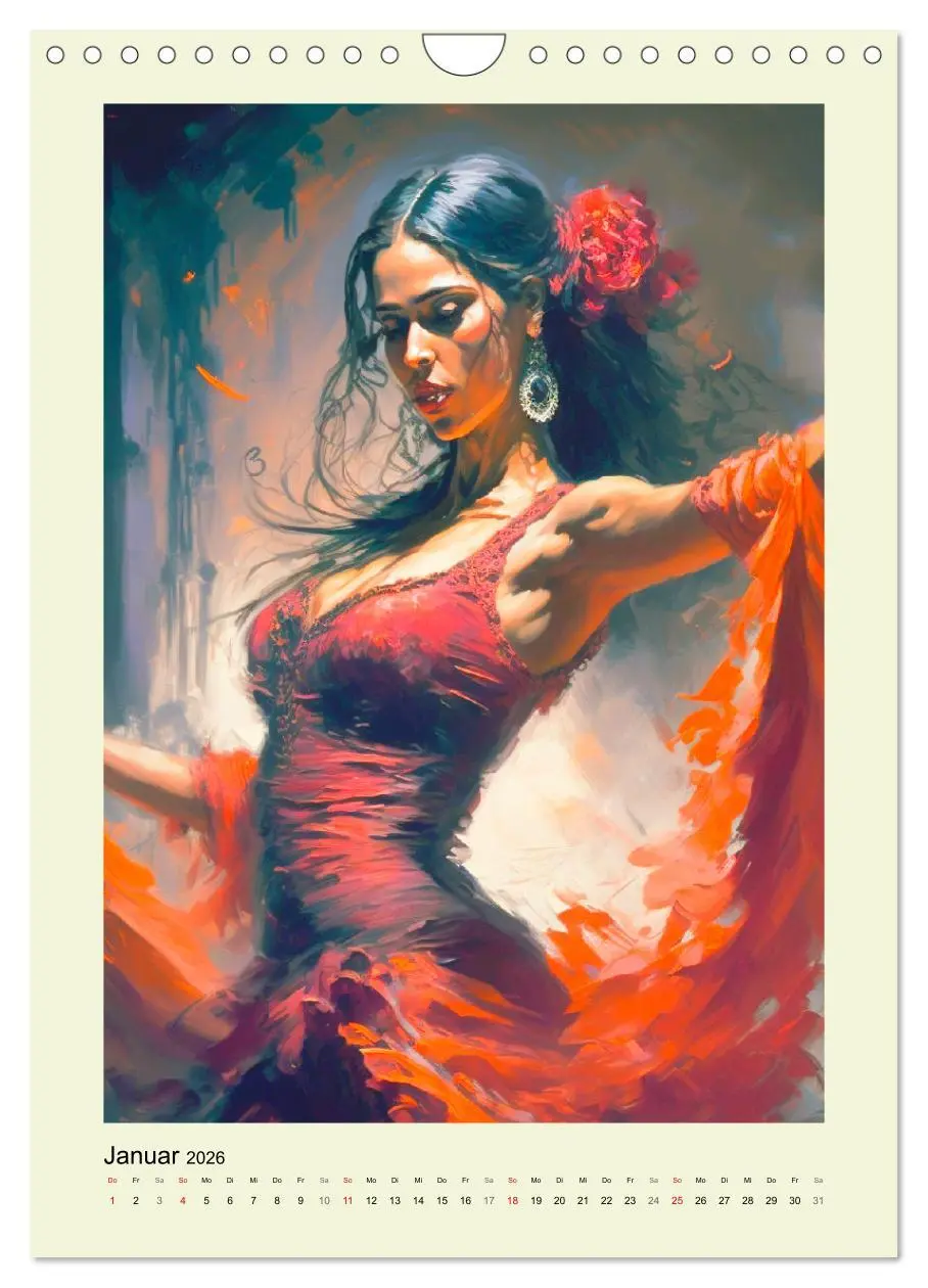 Bild: 9783516316896 | Flamenco. Anmutige Tänzerinnen. Illustrationen (Wandkalender 2026...