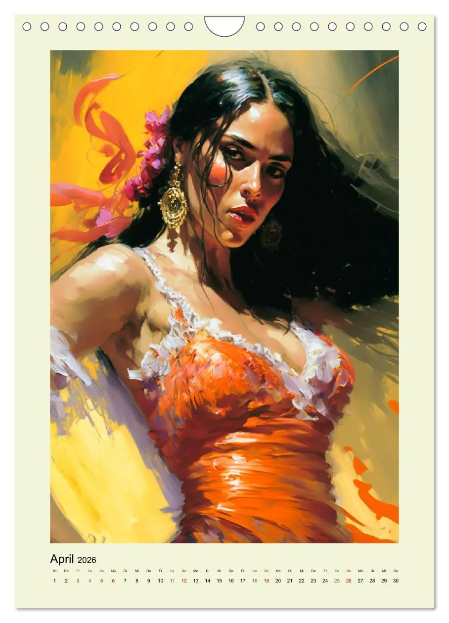 Bild: 9783516316896 | Flamenco. Anmutige Tänzerinnen. Illustrationen (Wandkalender 2026...