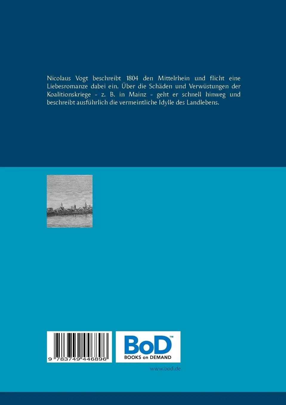 Rückseite: 9783749446896 | Nicolaus Vogt: Ansichten des Rheins 1804 | Norbert Flörken | Buch