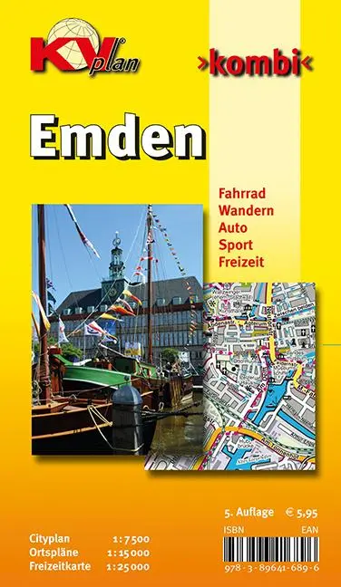 Cover: 9783896416896 | Emden, KVplan, Radkarte/Freizeitkarte/Stadtplan, 1:30.000 / 1:15.000