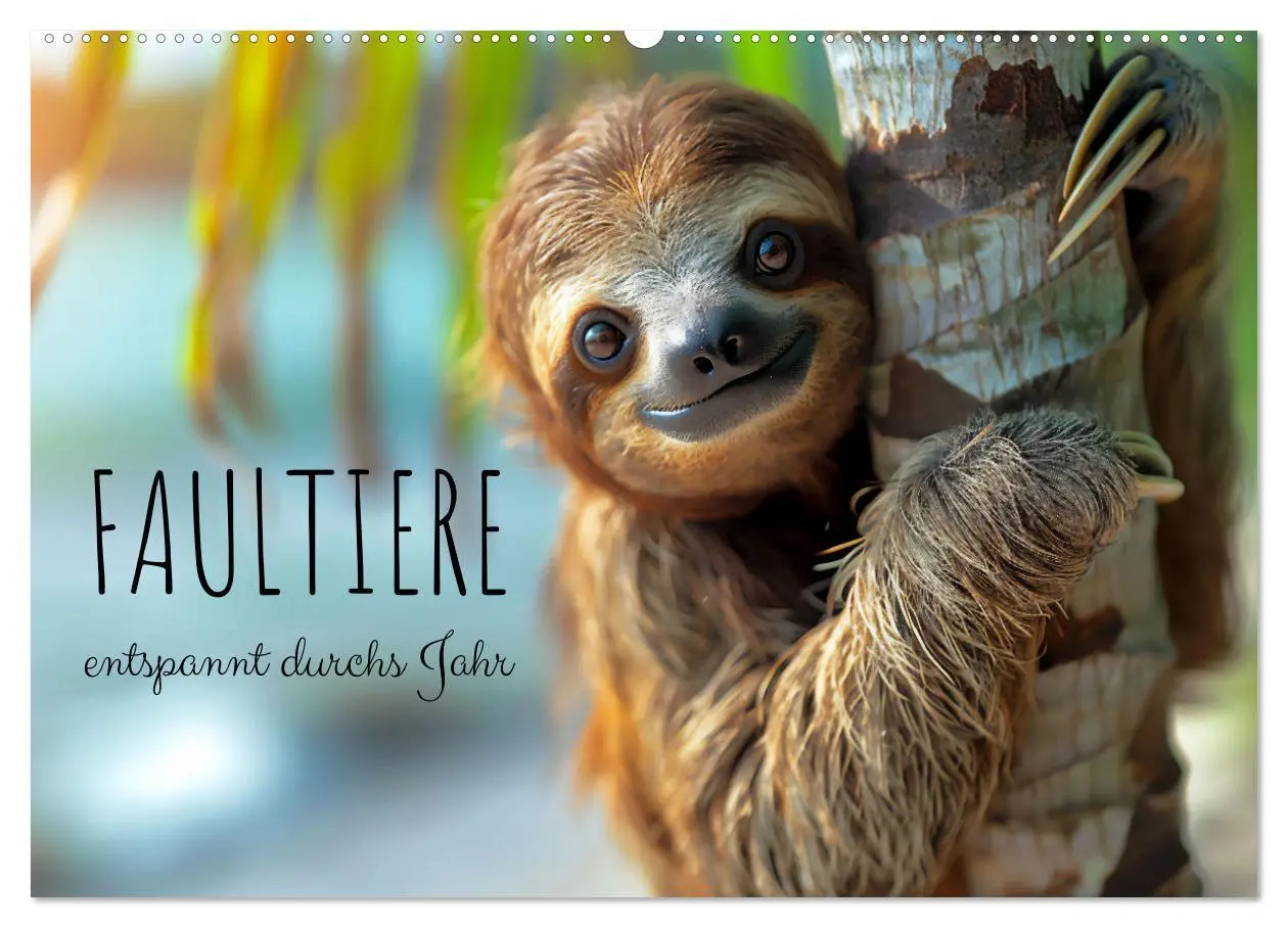 Cover: 9783457386996 | Faultiere - entspannt durchs Jahr (Wandkalender 2026 DIN A2 quer),...