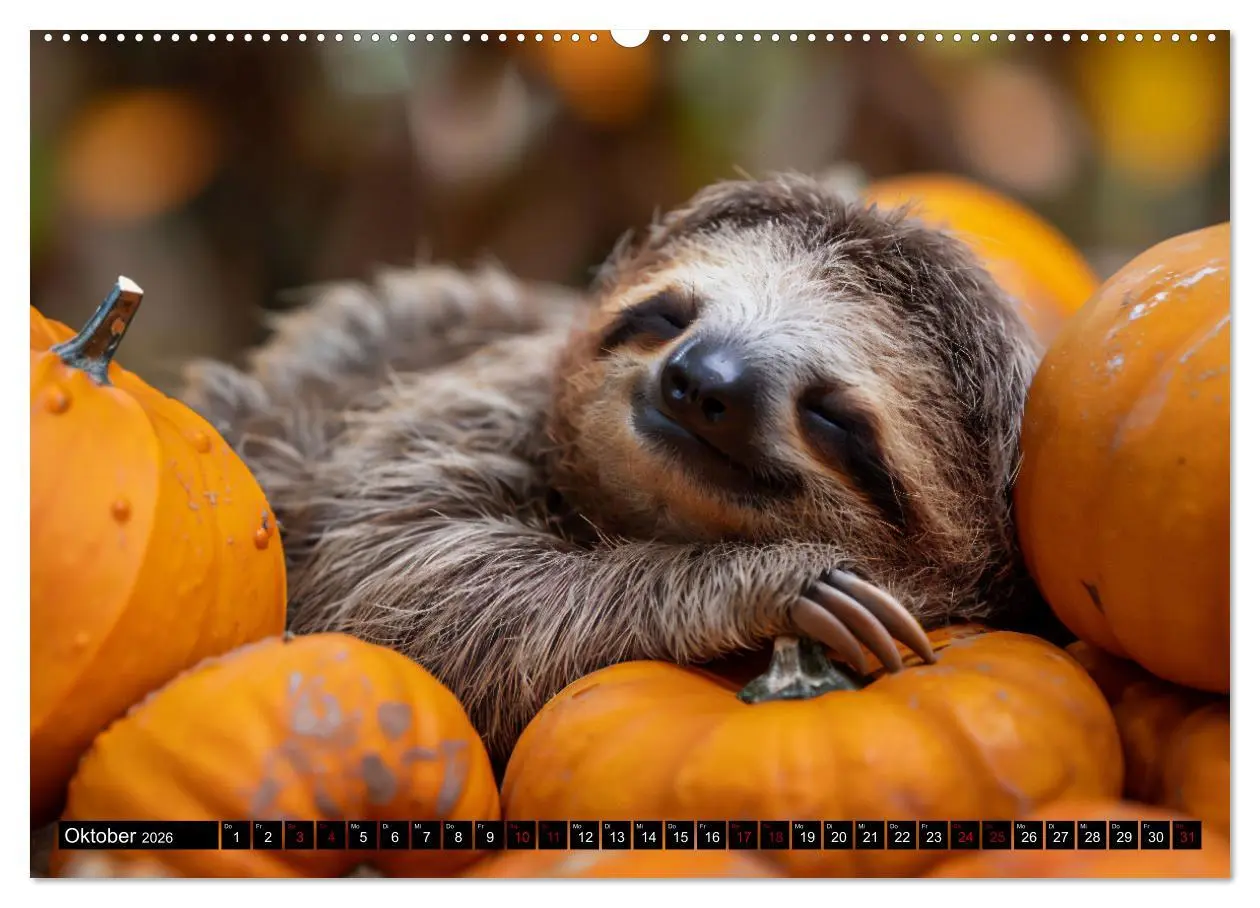 Bild: 9783457386996 | Faultiere - entspannt durchs Jahr (Wandkalender 2026 DIN A2 quer),...