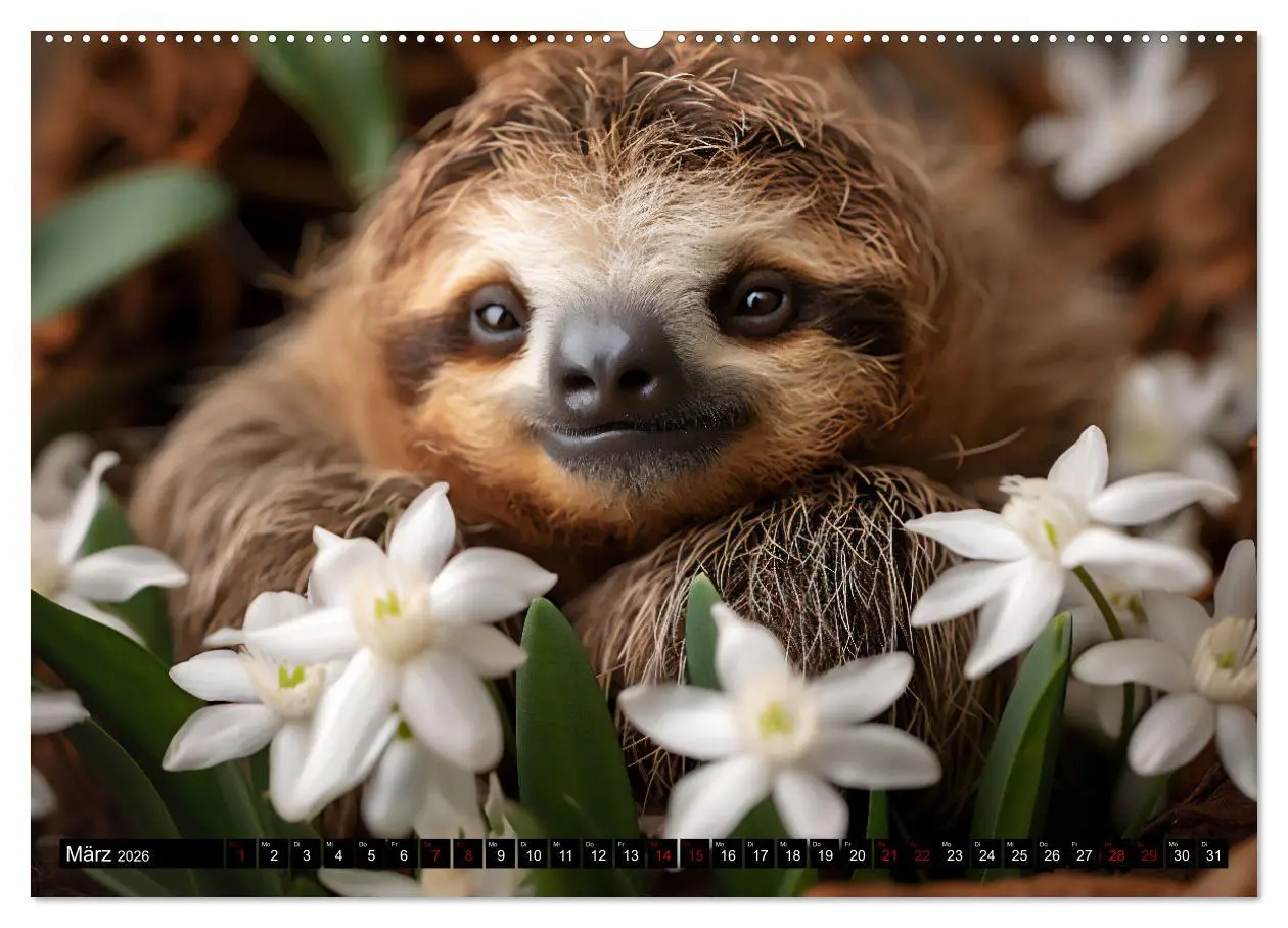 Bild: 9783457386996 | Faultiere - entspannt durchs Jahr (Wandkalender 2026 DIN A2 quer),...