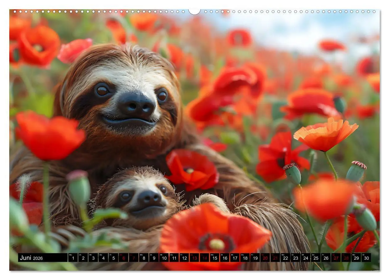 Bild: 9783457386996 | Faultiere - entspannt durchs Jahr (Wandkalender 2026 DIN A2 quer),...
