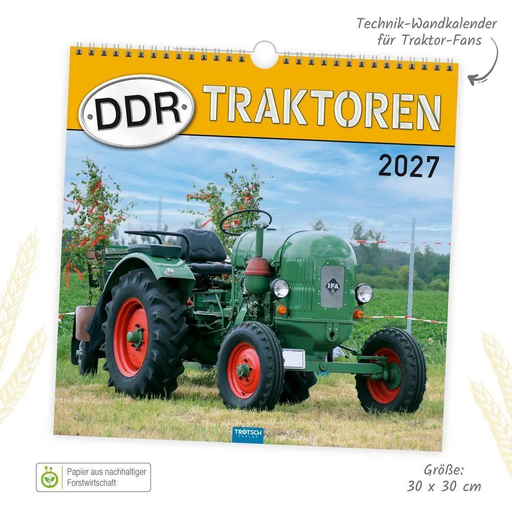 Bild: 9783988026996 | TRÖTSCH - Technikkalender DDR-Traktoren 2027 | KG | Kalender | 24 S.