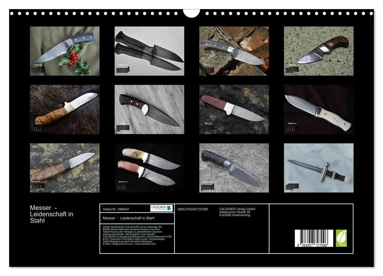 Bild: 9783457727096 | Messer - Leidenschaft in Stahl (Wandkalender 2026 DIN A3 quer),...