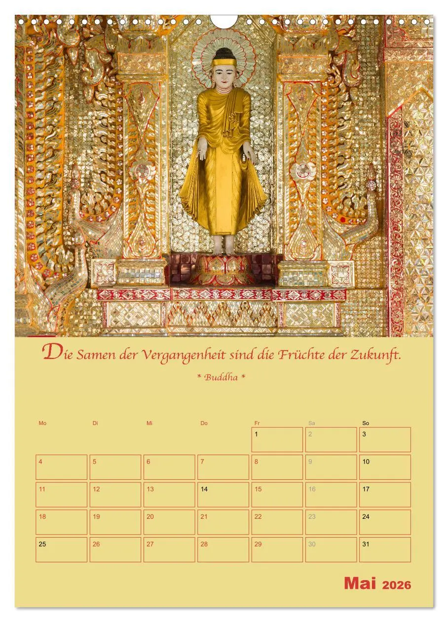 Bild: 9783516367096 | BUDDHA IN GOLD - Mit buddhistischen Sprüchen (Wandkalender 2026 DIN...