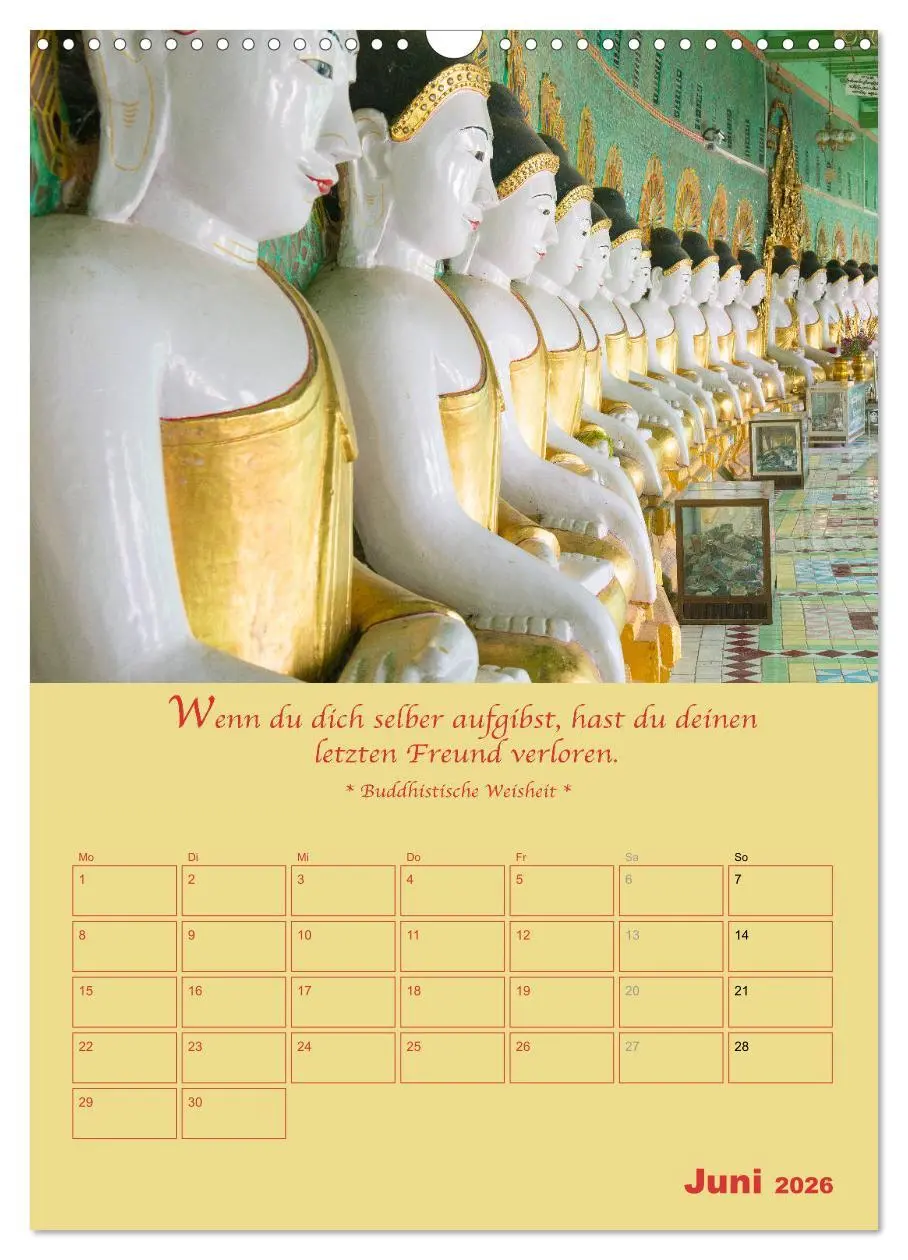Bild: 9783516367096 | BUDDHA IN GOLD - Mit buddhistischen Sprüchen (Wandkalender 2026 DIN...