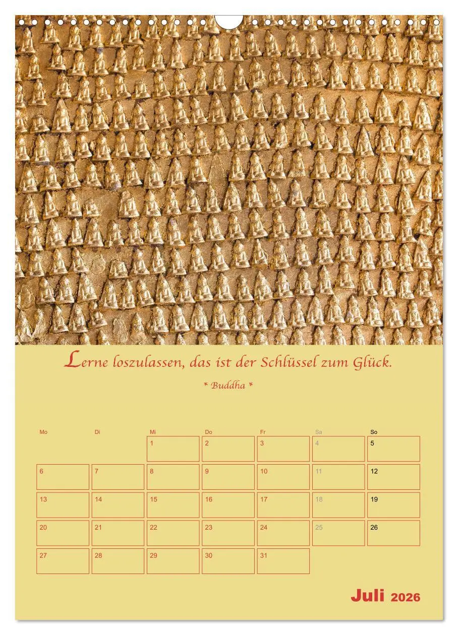 Bild: 9783516367096 | BUDDHA IN GOLD - Mit buddhistischen Sprüchen (Wandkalender 2026 DIN...