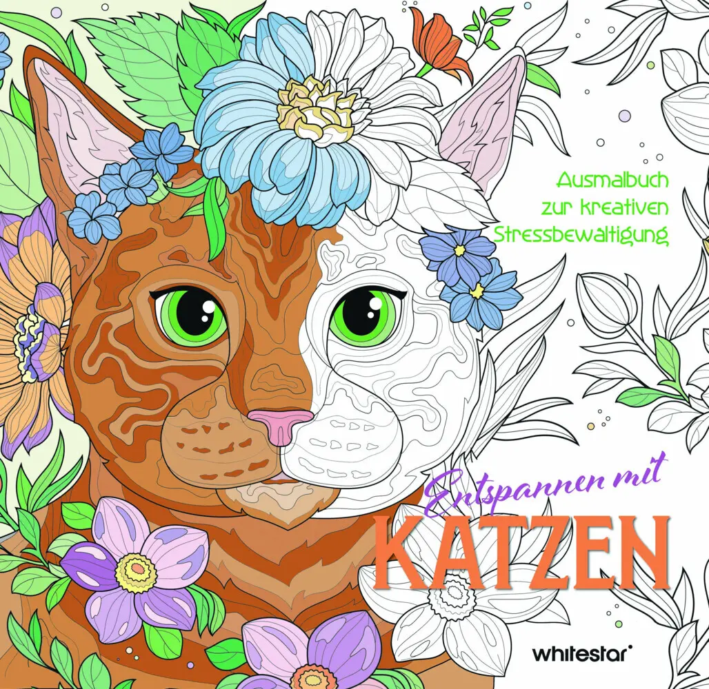 Cover: 9788863127096 | Entspannen mit Katzen | Ausmalbuch zur kreativen Stressbewältigung