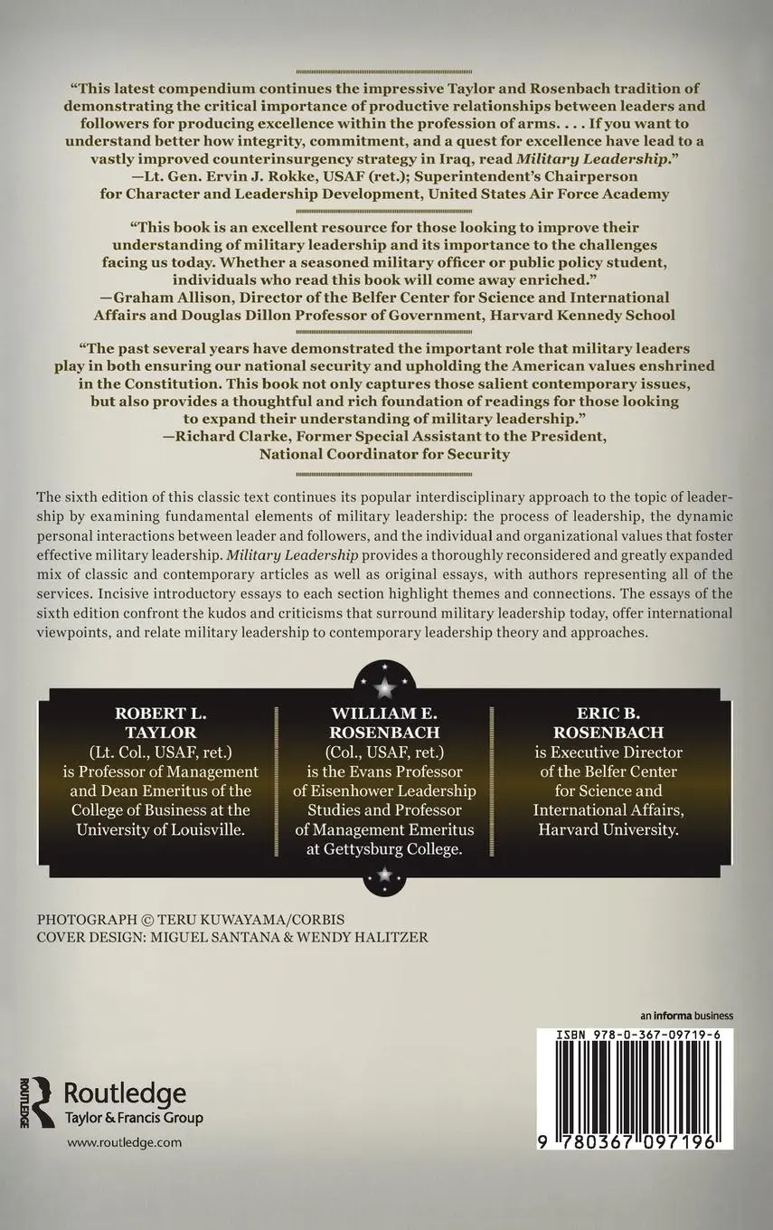 Rückseite: 9780367097196 | Military Leadership | In Pursuit of Excellence | Robert L. Taylor