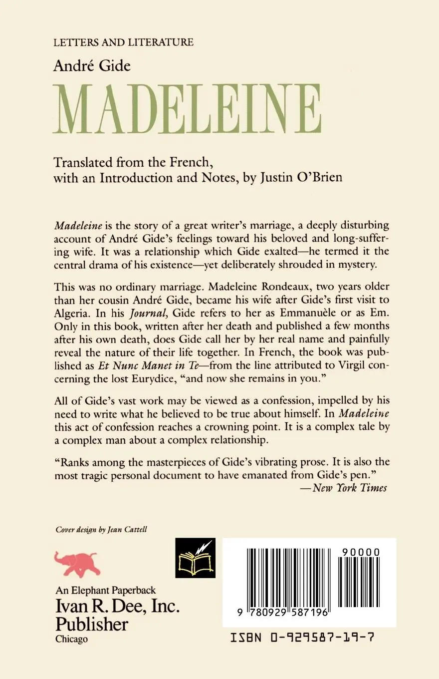 Rückseite: 9780929587196 | Madeleine | Andre Gide (u. a.) | Taschenbuch | Kartoniert / Broschiert