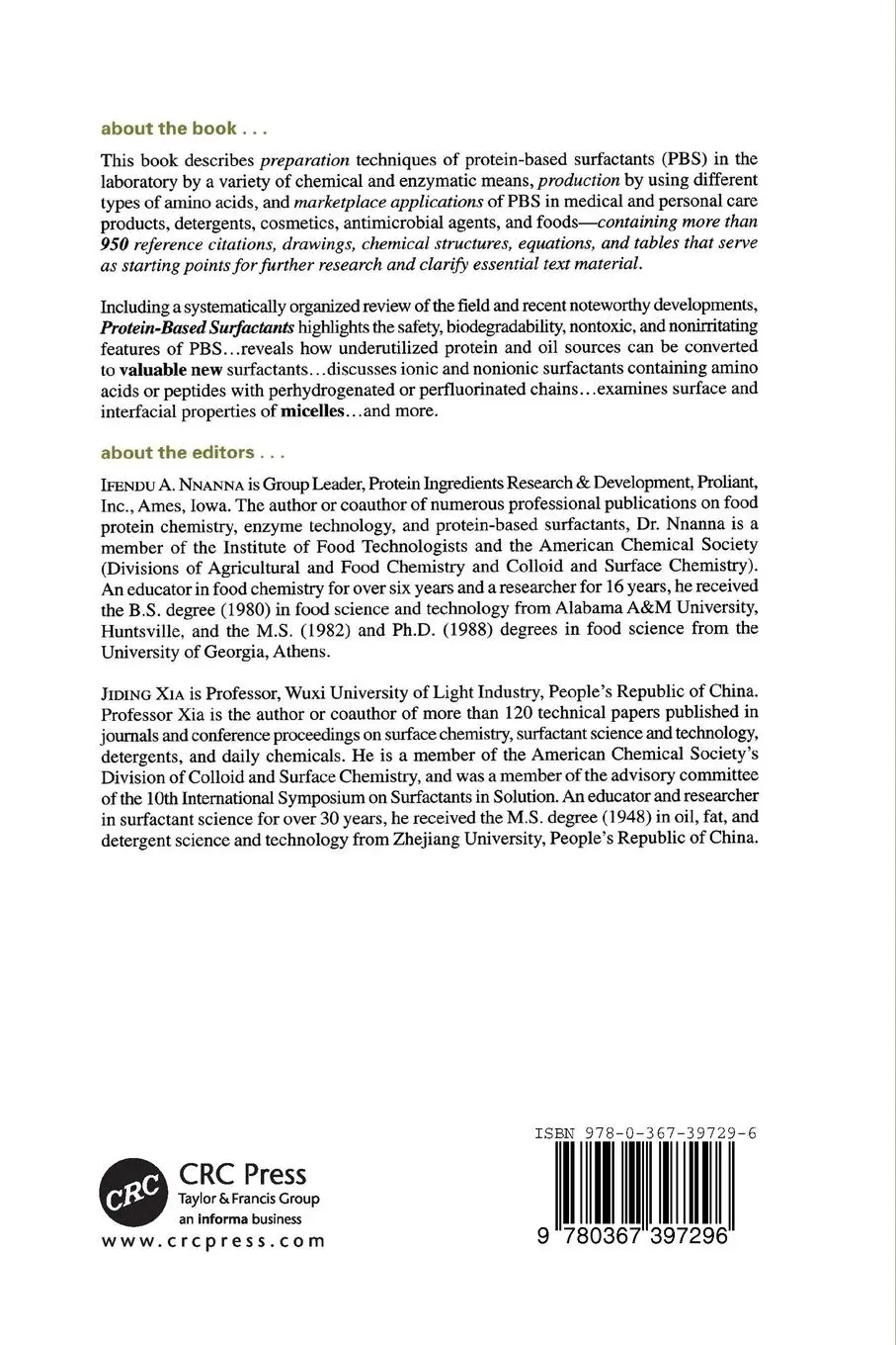 Rückseite: 9780367397296 | Protein-Based Surfactants | Jiding Xia | Taschenbuch | Englisch | 2019
