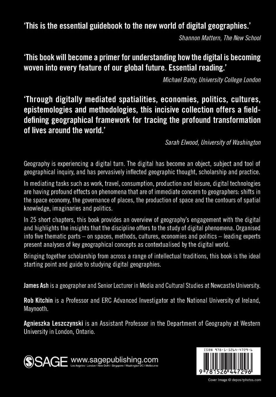 Rückseite: 9781526447296 | Digital Geographies | James Ash (u. a.) | Taschenbuch | Englisch