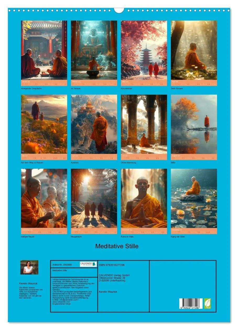 Bild: 9783516277296 | Meditative Stille (Wandkalender 2026 DIN A2 hoch), CALVENDO...