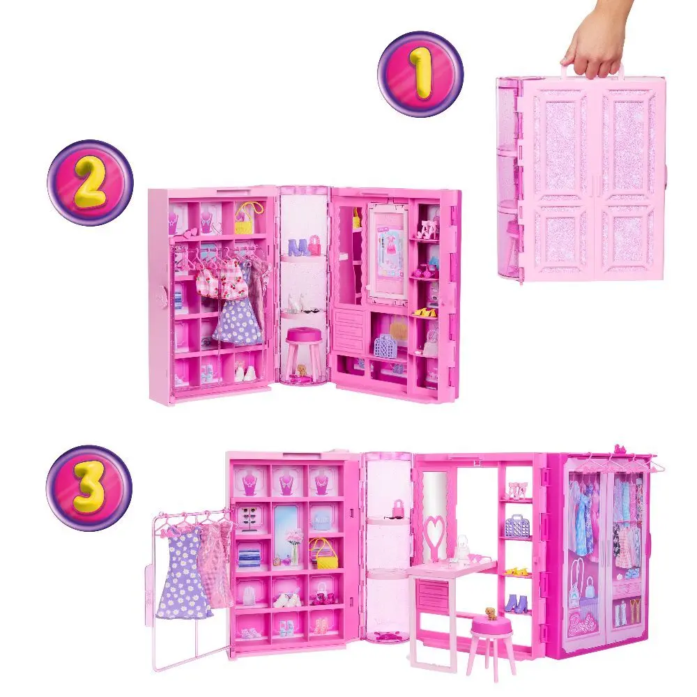 Bild: 194735227396 | Barbie Traumkleiderschrank mit Puppe | Karton | HXD58 | 2025 | Mattel