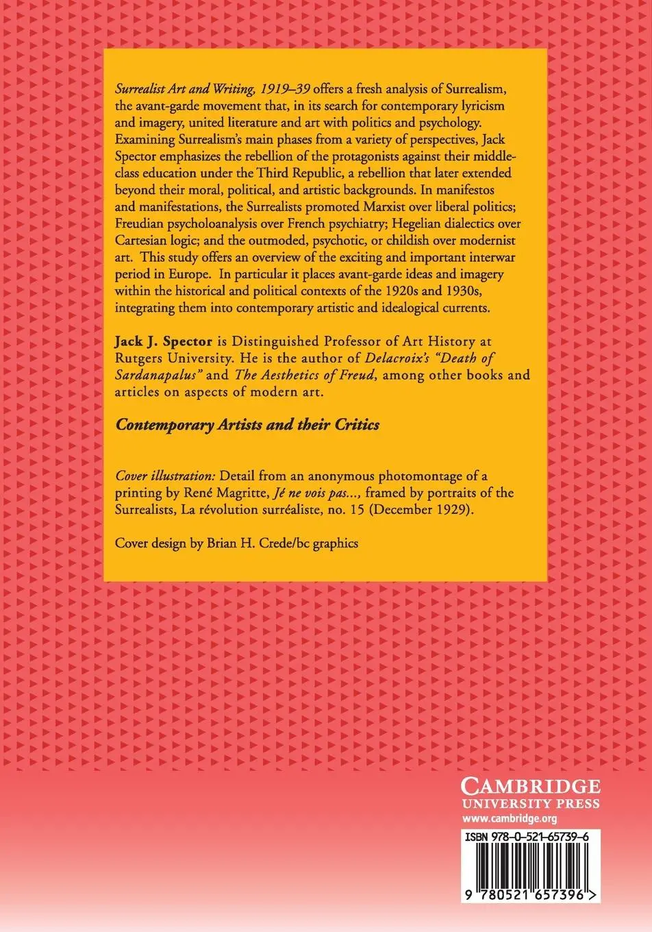 Rückseite: 9780521657396 | Surrealist Art and Writing, 1919-1939 | Jack J. Spector | Taschenbuch
