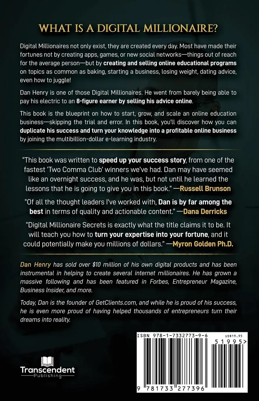 Rückseite: 9781733277396 | Digital Millionaire Secrets | Dan Henry | Taschenbuch | Englisch