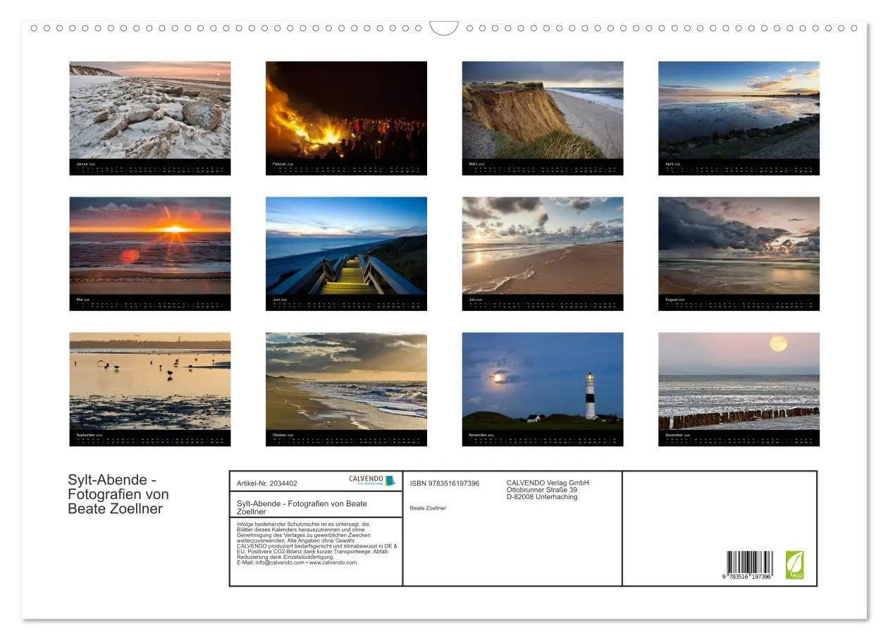Bild: 9783516197396 | Sylt-Abende - Fotografien von Beate Zoellner (Wandkalender 2026 DIN...
