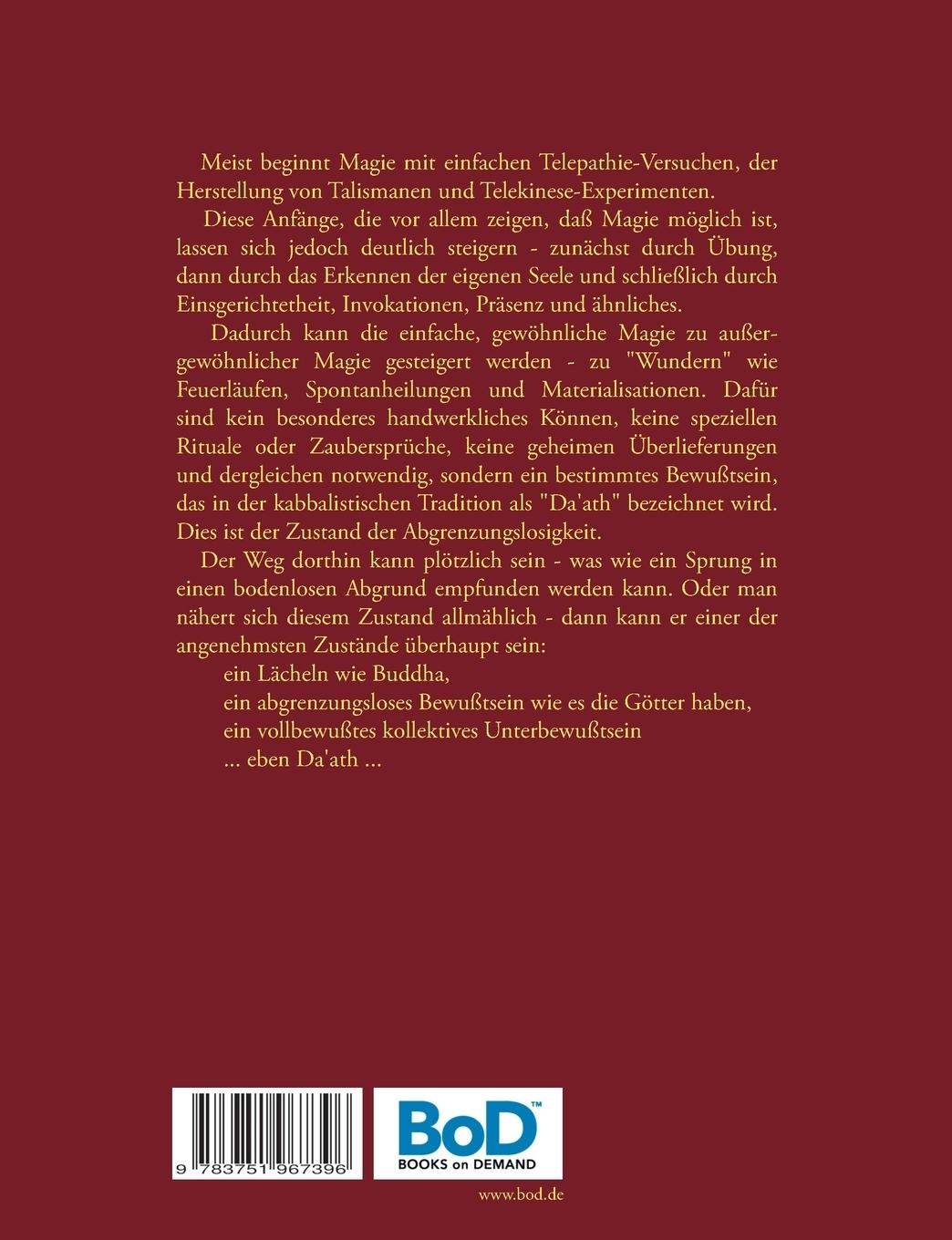 Rückseite: 9783751967396 | Da'ath-Magie für Anfänger | Harry Eilenstein | Taschenbuch | 64 S.