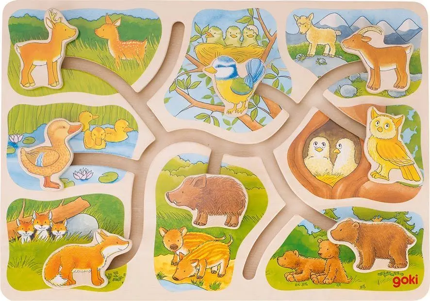 Cover: 4013594577496 | Schiebepuzzle Wer gehört zu wem? (Kinderpuzzle) | goki | Spiel | 57749