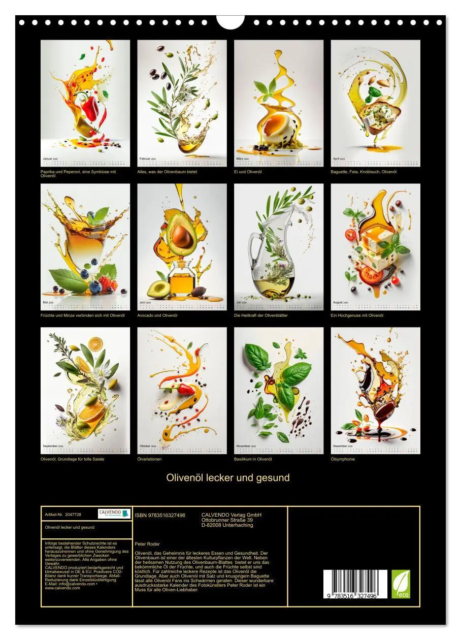 Bild: 9783516327496 | Olivenöl lecker und gesund (Wandkalender 2026 DIN A3 hoch),...