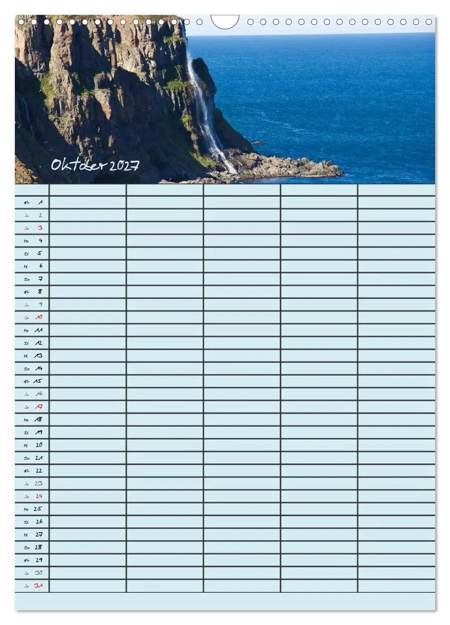 Bild: 9783594237496 | Island Familienplaner (Wandkalender 2027 DIN A3 hoch), CALVENDO...