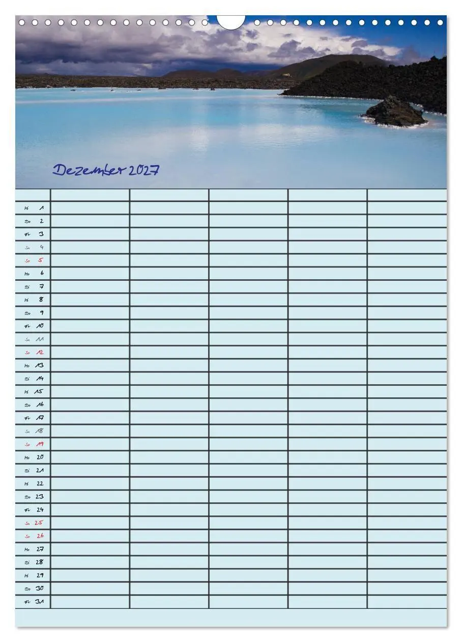 Bild: 9783594237496 | Island Familienplaner (Wandkalender 2027 DIN A3 hoch), CALVENDO...
