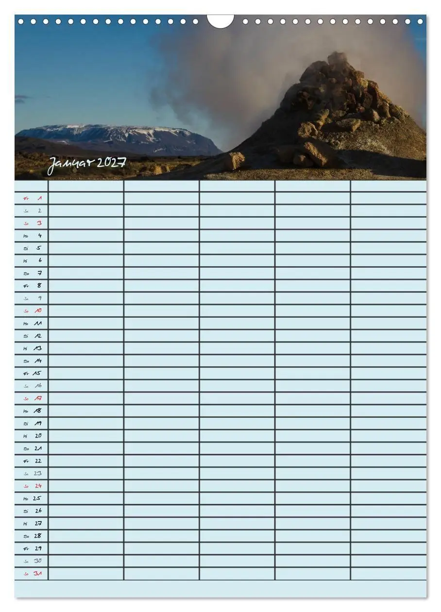 Bild: 9783594237496 | Island Familienplaner (Wandkalender 2027 DIN A3 hoch), CALVENDO...