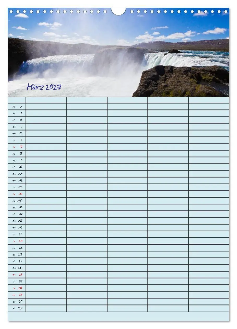 Bild: 9783594237496 | Island Familienplaner (Wandkalender 2027 DIN A3 hoch), CALVENDO...