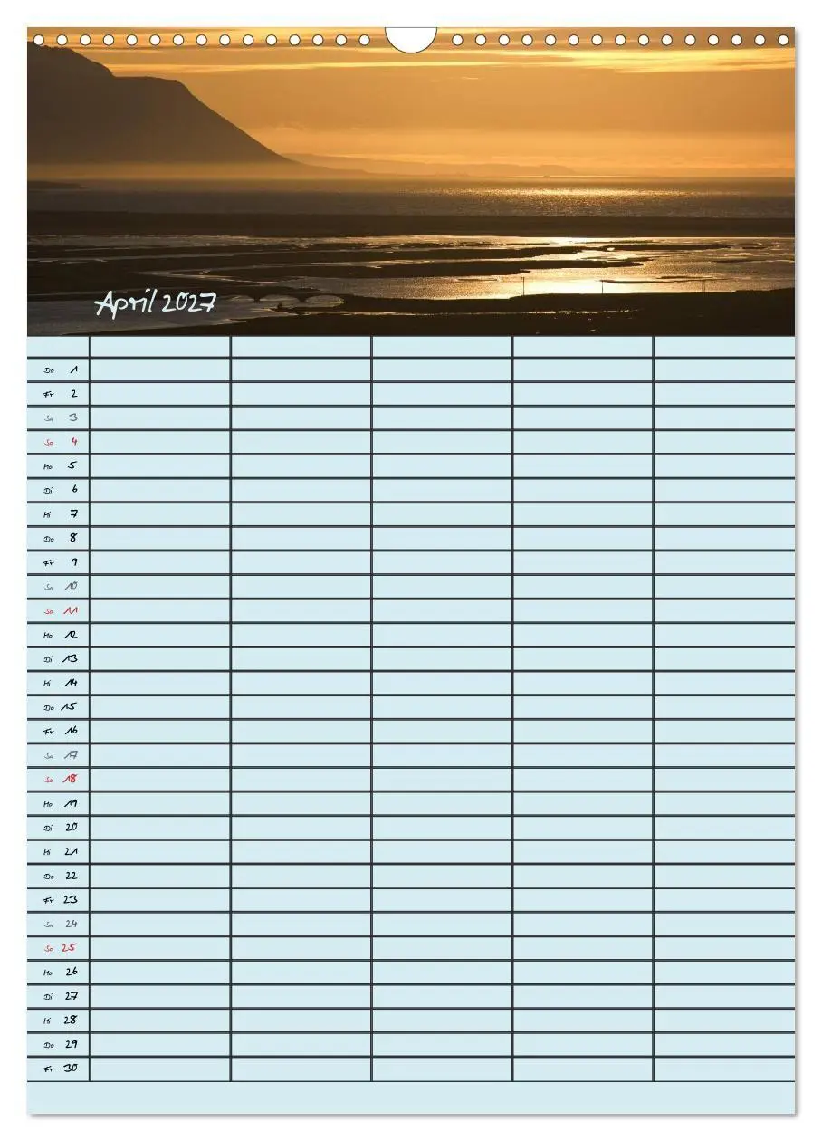 Bild: 9783594237496 | Island Familienplaner (Wandkalender 2027 DIN A3 hoch), CALVENDO...