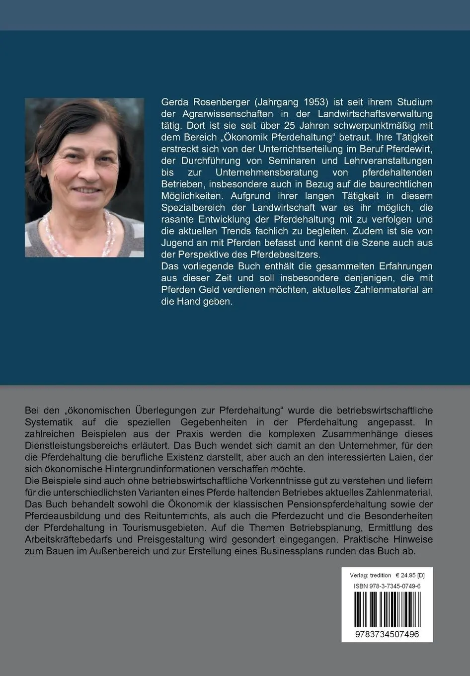 Rückseite: 9783734507496 | Ökonomische Überlegungen zur Pferdehaltung | Gerda Rosenberger | Buch
