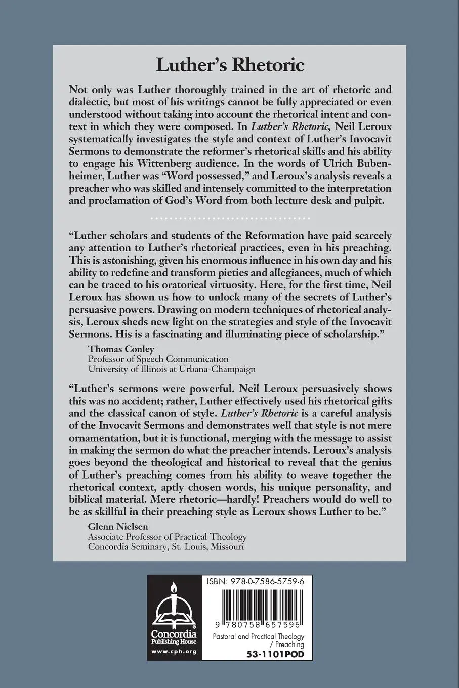 Rückseite: 9780758657596 | Luther's Rhetoric | Neil Leroux | Taschenbuch | Englisch | 2002