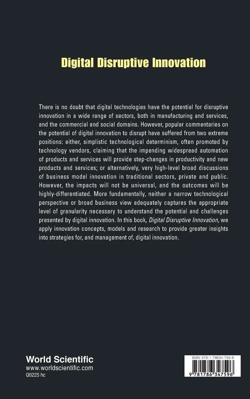 Rückseite: 9781786347596 | DIGITAL DISRUPTIVE INNOVATION | Joe Tidd | Buch | Englisch | 2019