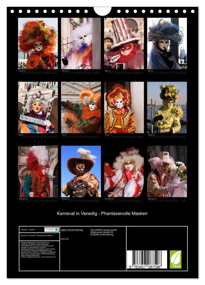 Bild: 9783457087596 | Karneval in Venedig - Phantasievolle Masken (Wandkalender 2025 DIN...