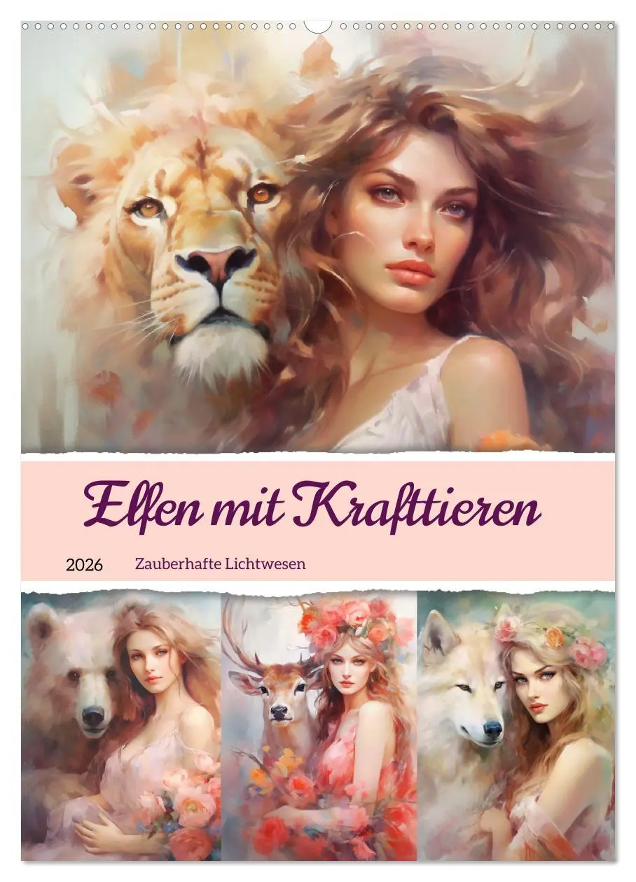 Cover: 9783516317596 | Elfen mit Krafttieren. Zauberhafte Lichtwesen (Wandkalender 2026...