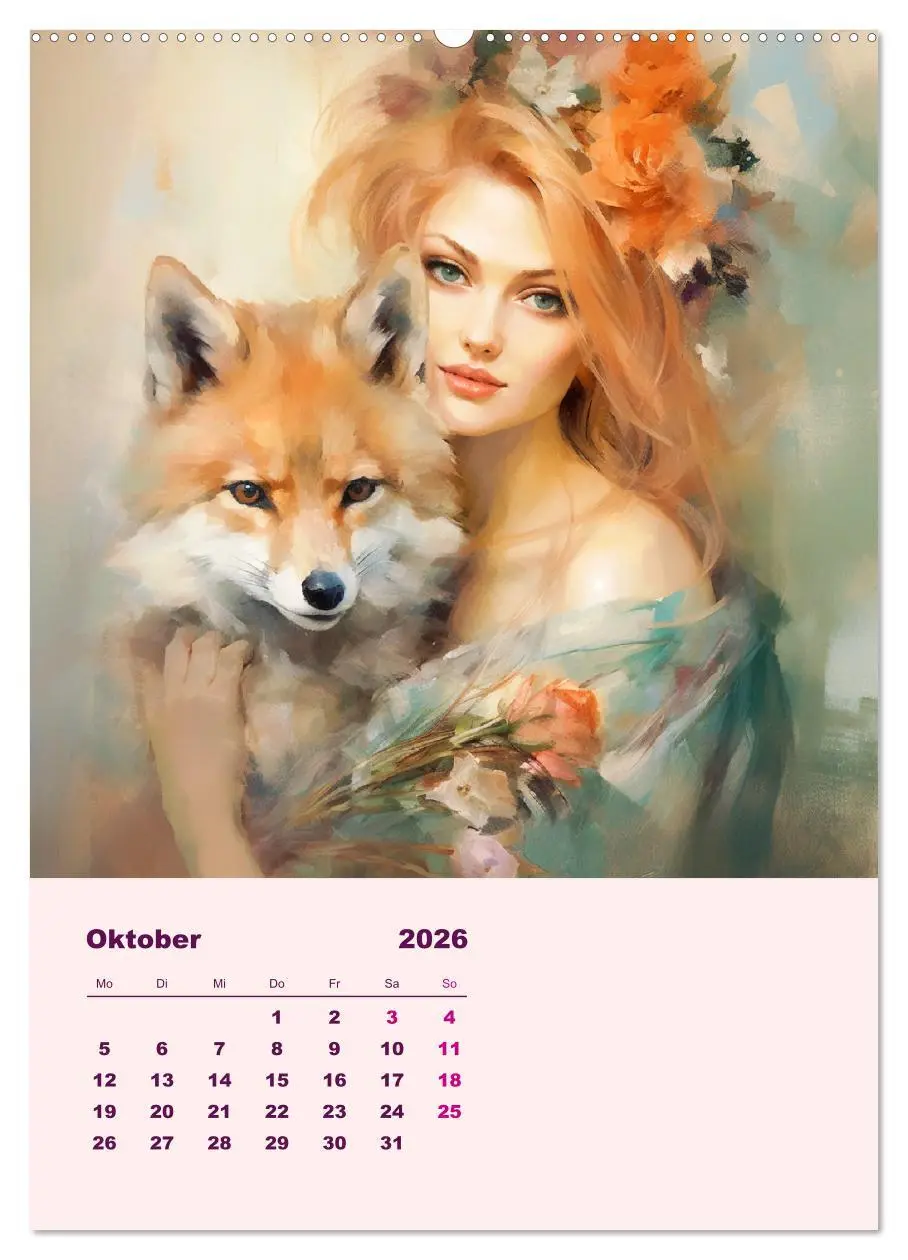 Bild: 9783516317596 | Elfen mit Krafttieren. Zauberhafte Lichtwesen (Wandkalender 2026...