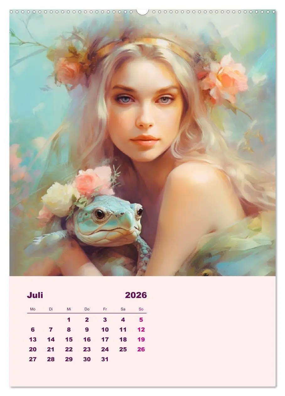 Bild: 9783516317596 | Elfen mit Krafttieren. Zauberhafte Lichtwesen (Wandkalender 2026...