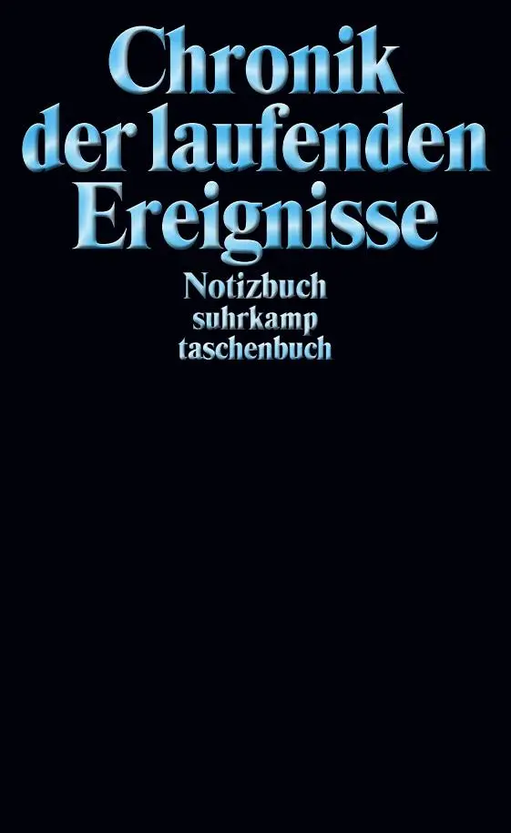 Cover: 9783518467596 | Notizbuch suhrkamp taschenbuch | Chronik der laufenden Ereignisse