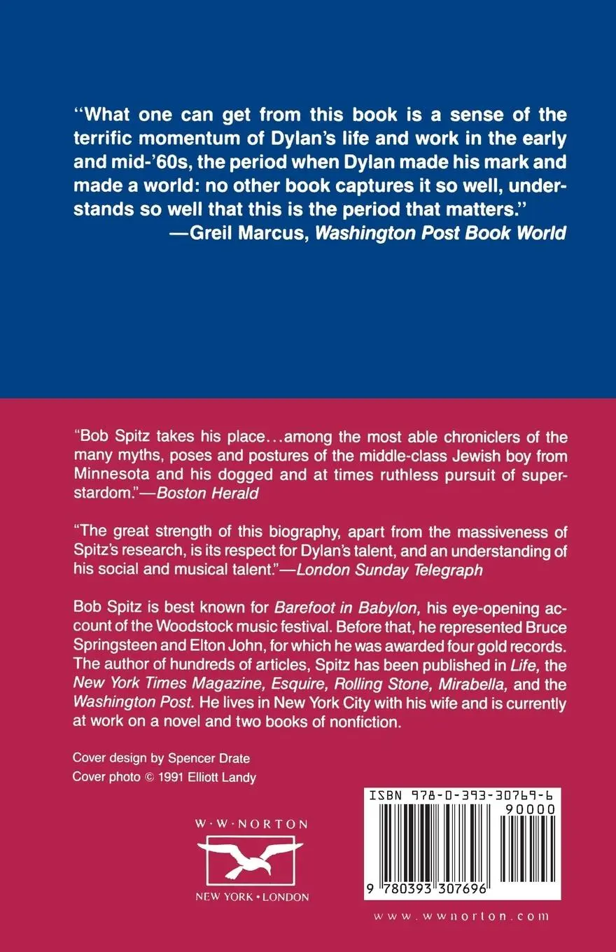 Rückseite: 9780393307696 | Dylan | A Biography | Bob Spitz | Taschenbuch | Englisch | 1991