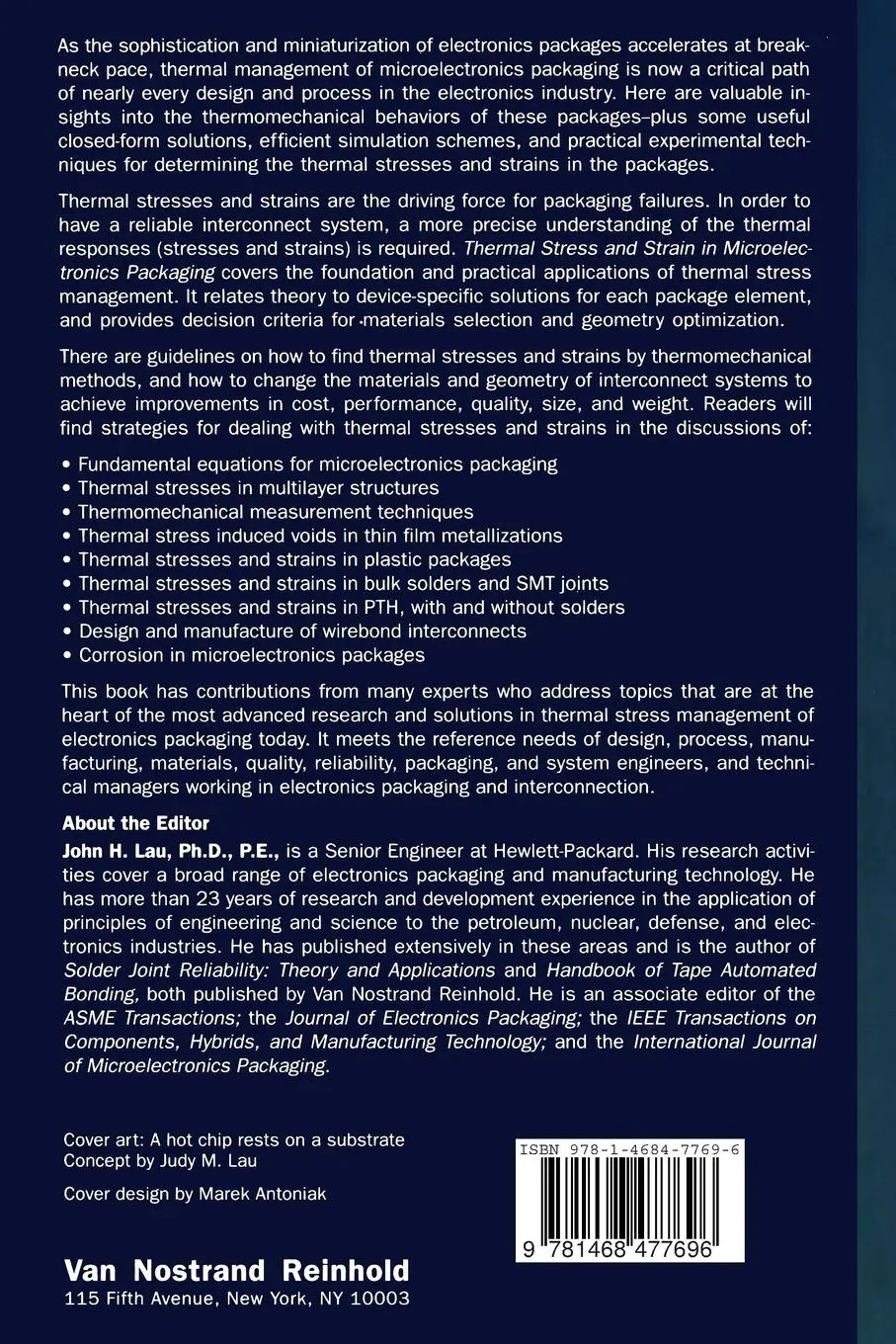 Rückseite: 9781468477696 | Thermal Stress and Strain in Microelectronics Packaging | John Lau