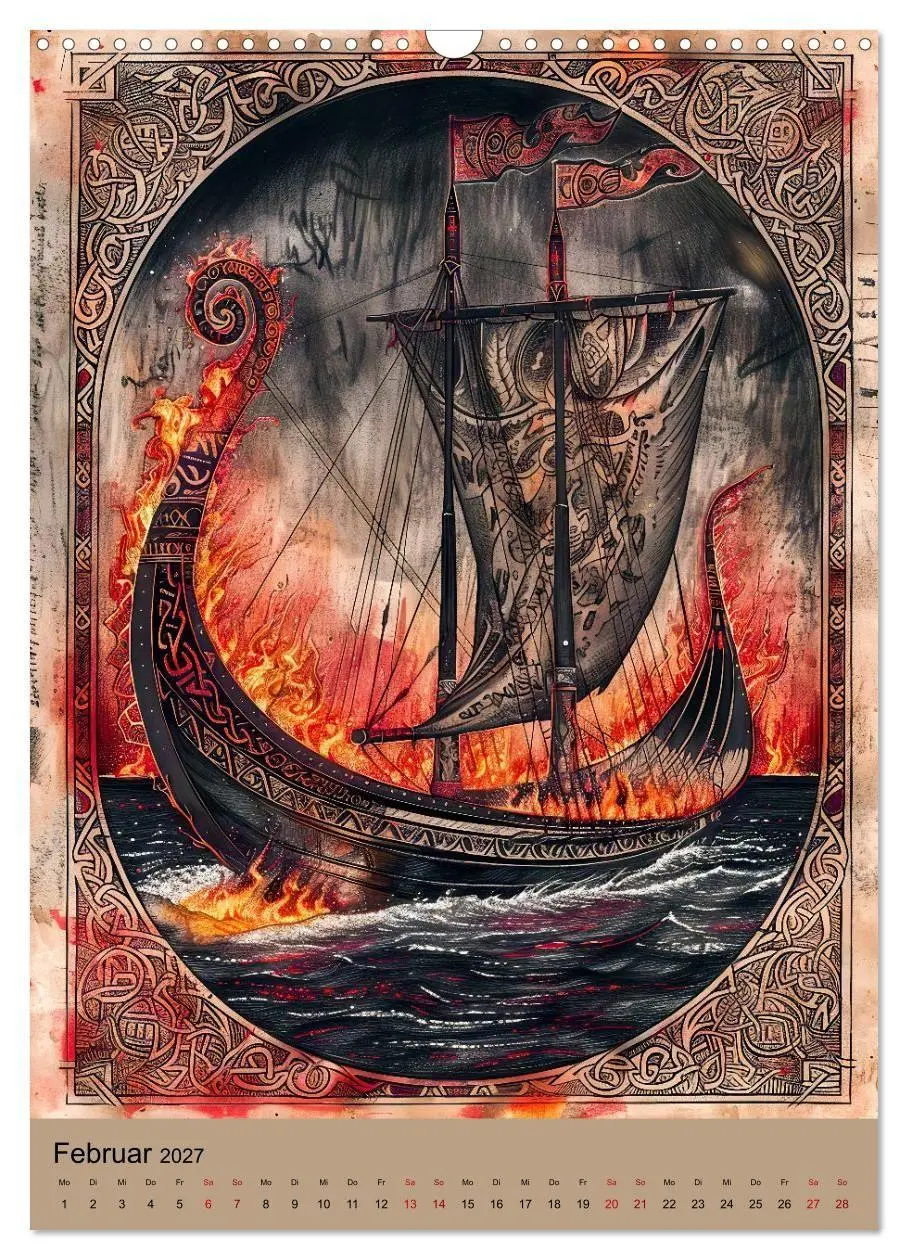 Bild: 9783516927696 | Wikinger - Mythologie - Götter, Runen und Legenden (Wandkalender...