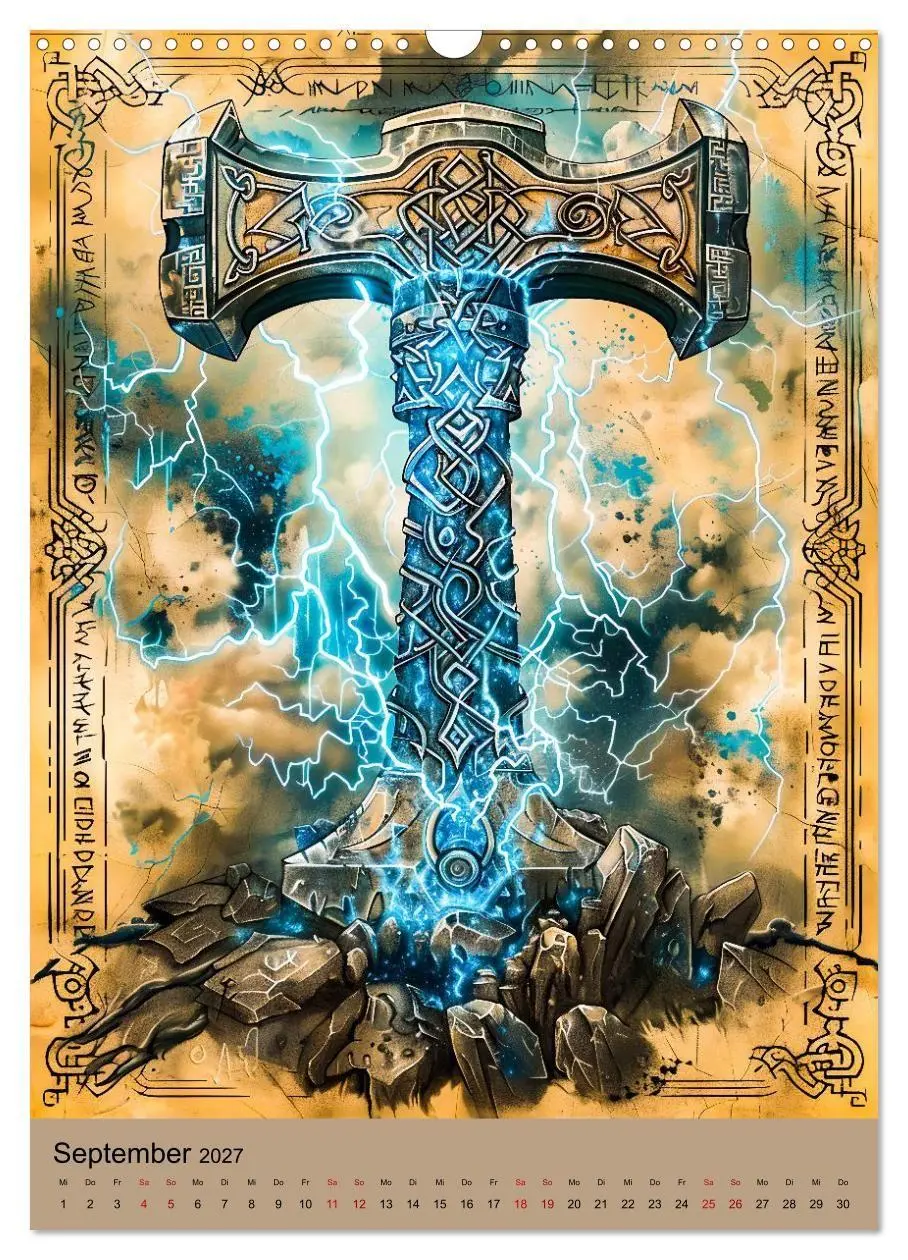 Bild: 9783516927696 | Wikinger - Mythologie - Götter, Runen und Legenden (Wandkalender...