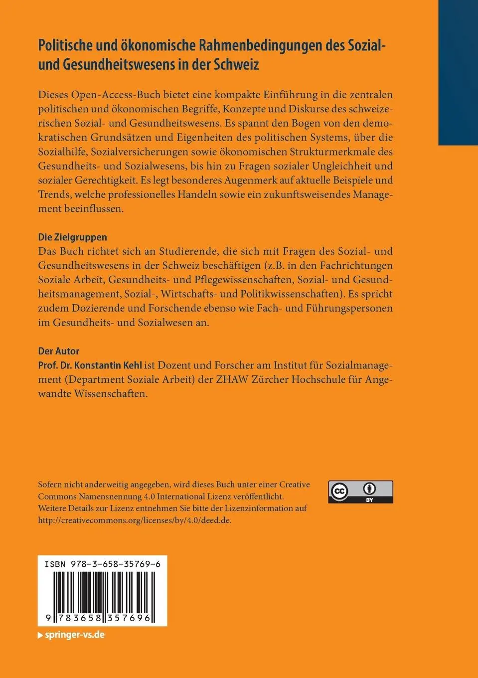 Rückseite: 9783658357696 | Politische und ökonomische Rahmenbedingungen des Sozial- und...