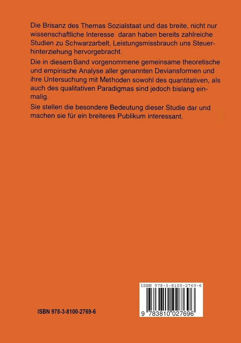Rückseite: 9783810027696 | Tatort Sozialstaat | Siegfried Lamnek (u. a.) | Taschenbuch | 355 S.