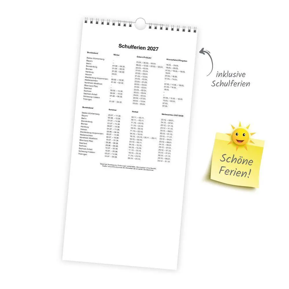 Bild: 9783988027696 | TRÖTSCH - Unser Terminplaner Farben 2027 | Wandkalender mit 3 Spalten