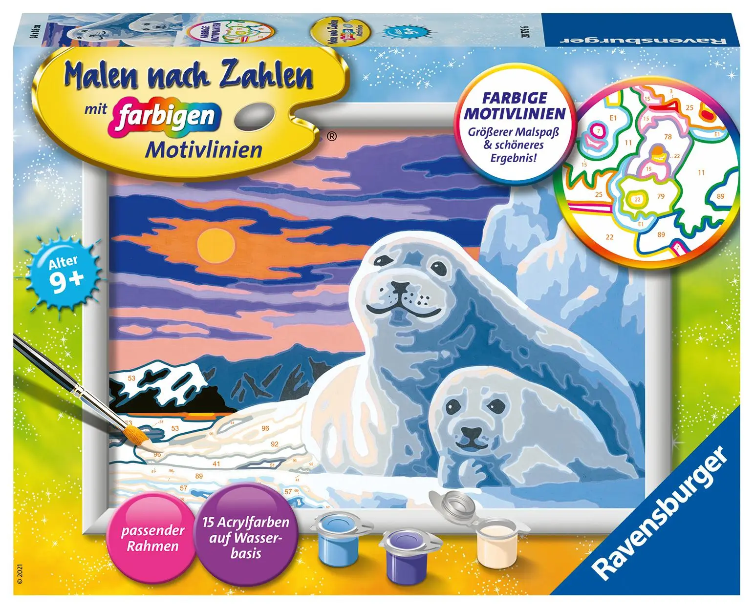 Cover: 4005556287796 | Ravensburger Malen nach Zahlen 28779 - Niedliche Robben - Kinder ab...