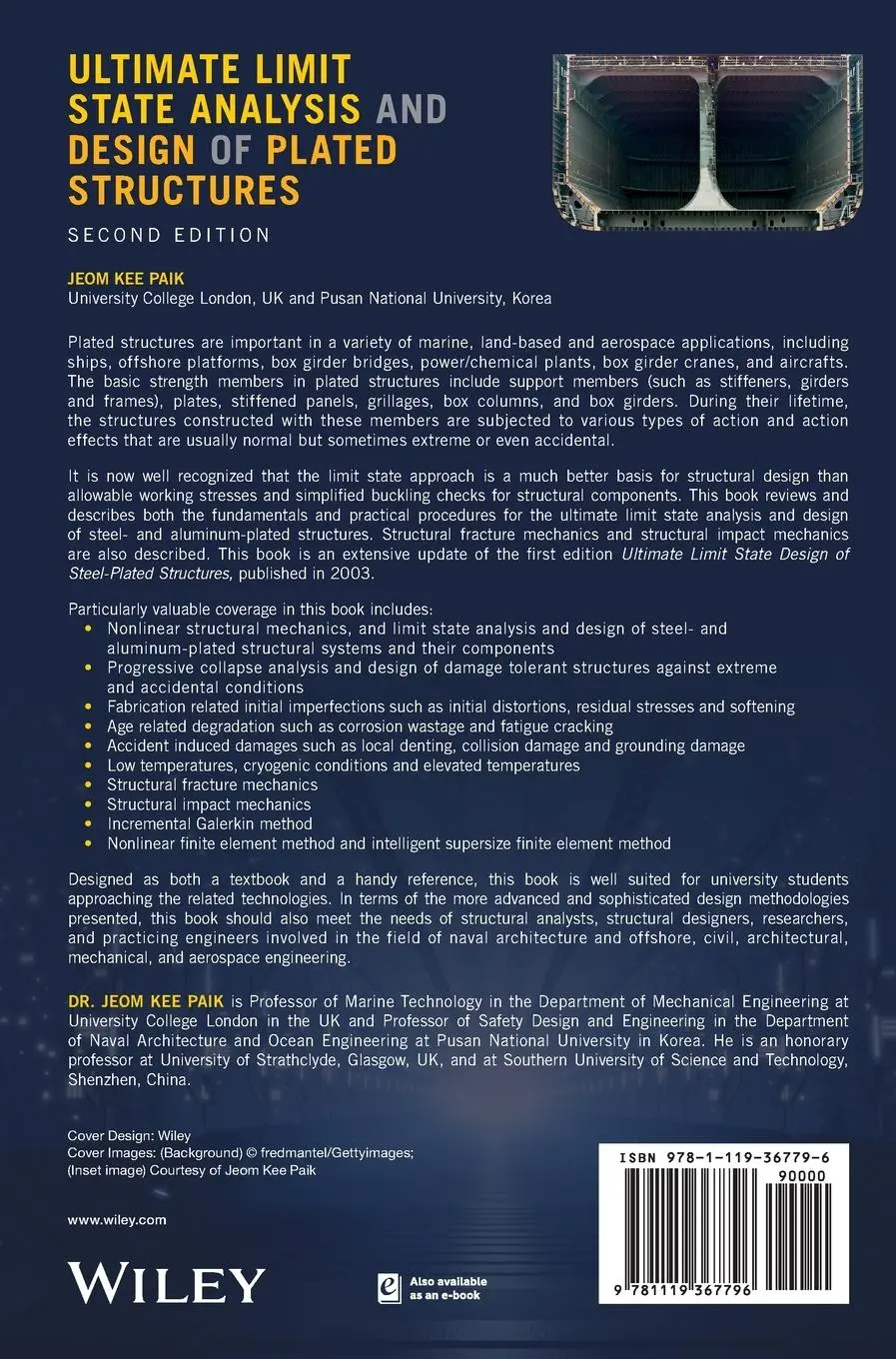 Rückseite: 9781119367796 | Ultimate Limit State Analysis and Design of Plated Structures | Paik